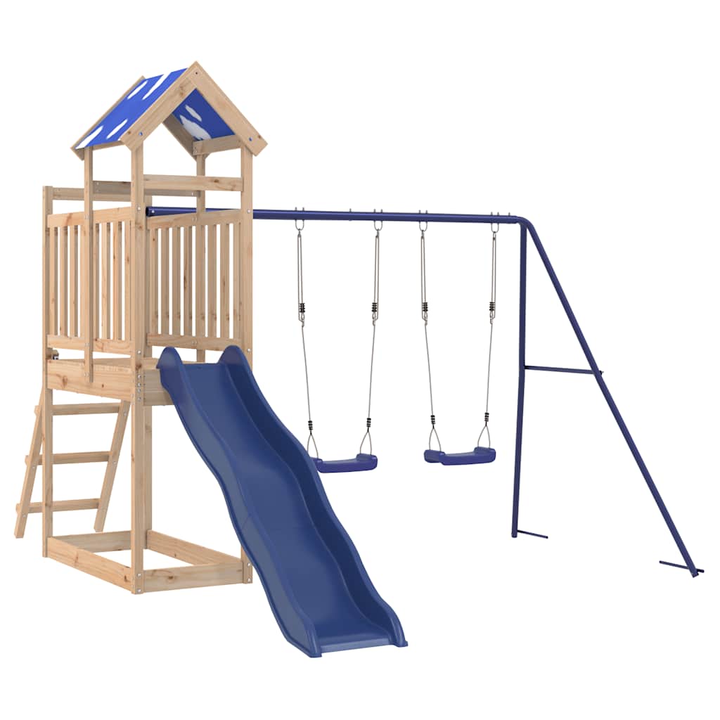 vidaXL Outdoor Playset Solid Wood Pine - Brown - 33463