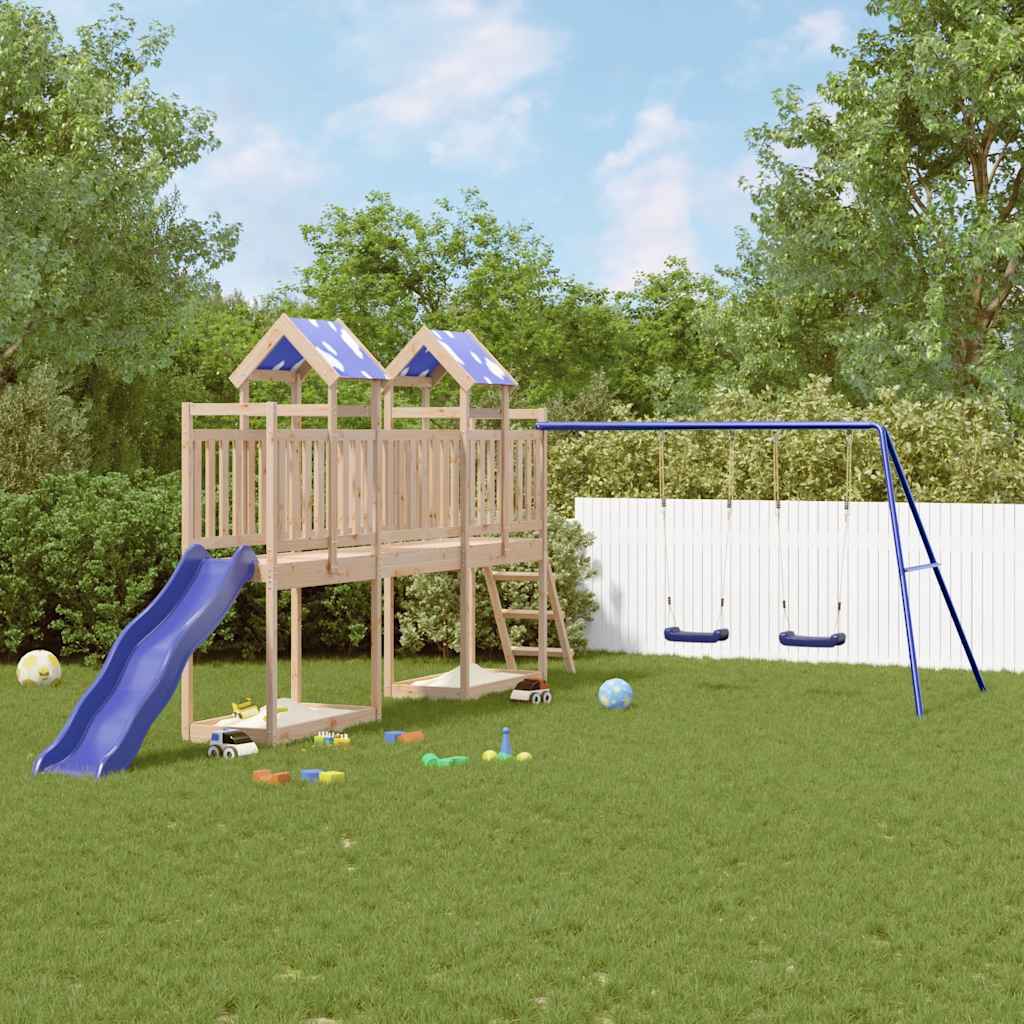 vidaXL Outdoor Playset Solid Wood Pine - Brown - 33481