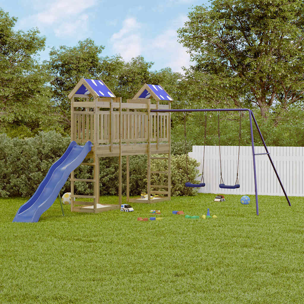 vidaXL Outdoor Playset Impregnated Wood Pine - Brown - 33528