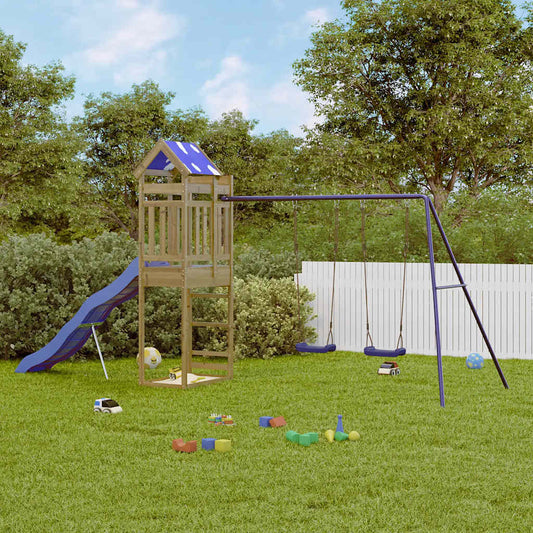 vidaXL Outdoor Playset Impregnated Wood Pine - Brown - 33538