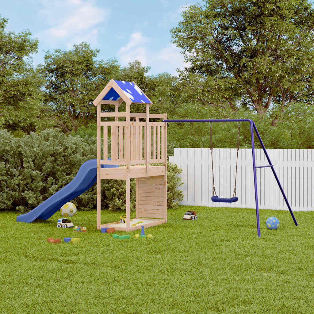 vidaXL Outdoor Playset Solid Wood Pine - Brown - 33573