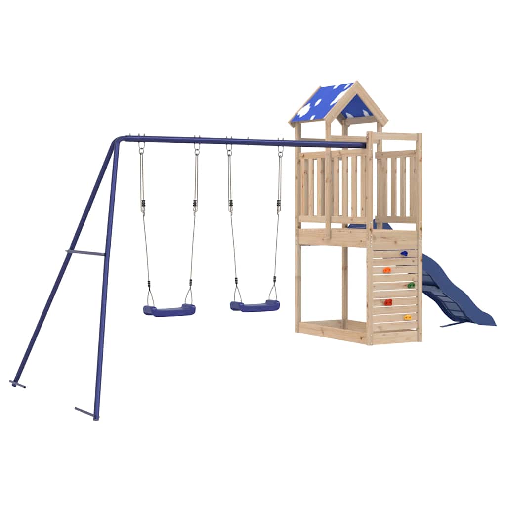 vidaXL Outdoor Playset Solid Wood Pine - Brown - 33578