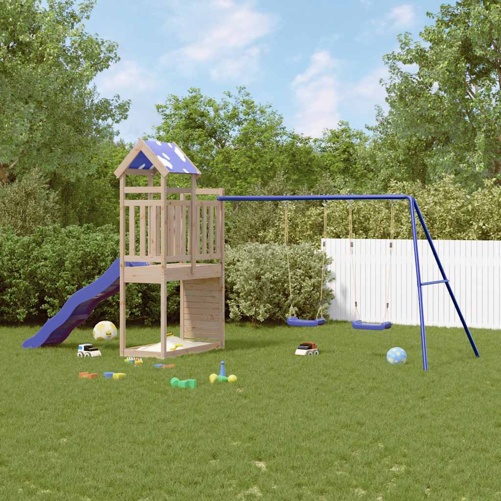 vidaXL Outdoor Playset Solid Wood Pine - Brown - 33578