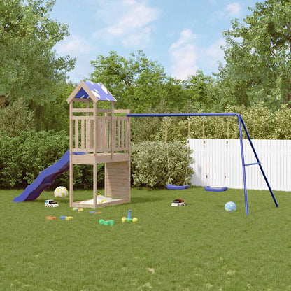 vidaXL Outdoor Playset Solid Wood Pine - Brown - 33578