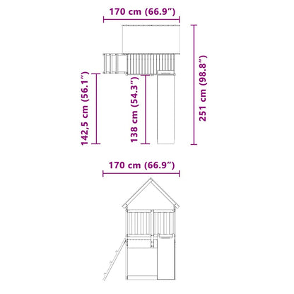 vidaXL Outdoor Playset Impregnated Wood Pine - Brown - 33585