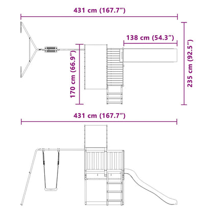 vidaXL Outdoor Playset Solid Wood Pine - Brown - 33596