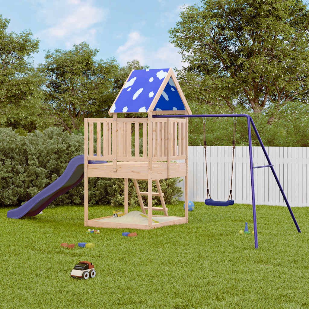 vidaXL Outdoor Playset Solid Wood Pine - Brown - 33596