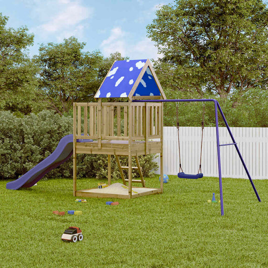 vidaXL Outdoor Playset Impregnated Wood Pine - Brown - 33601