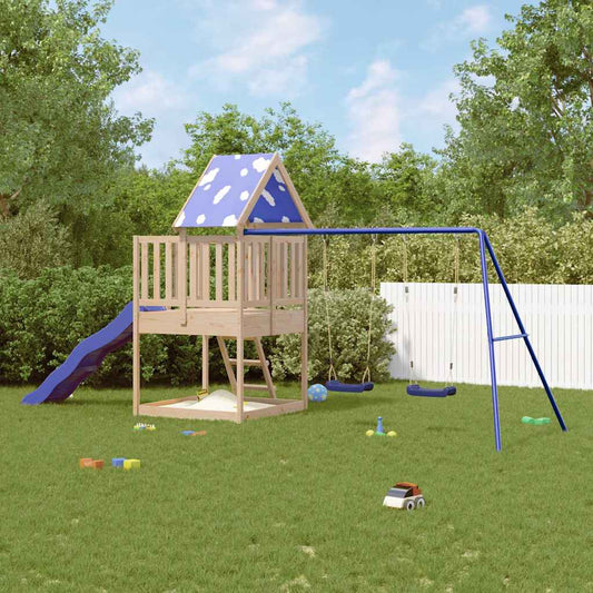 vidaXL Outdoor Playset Solid Wood Pine - Brown - 33610