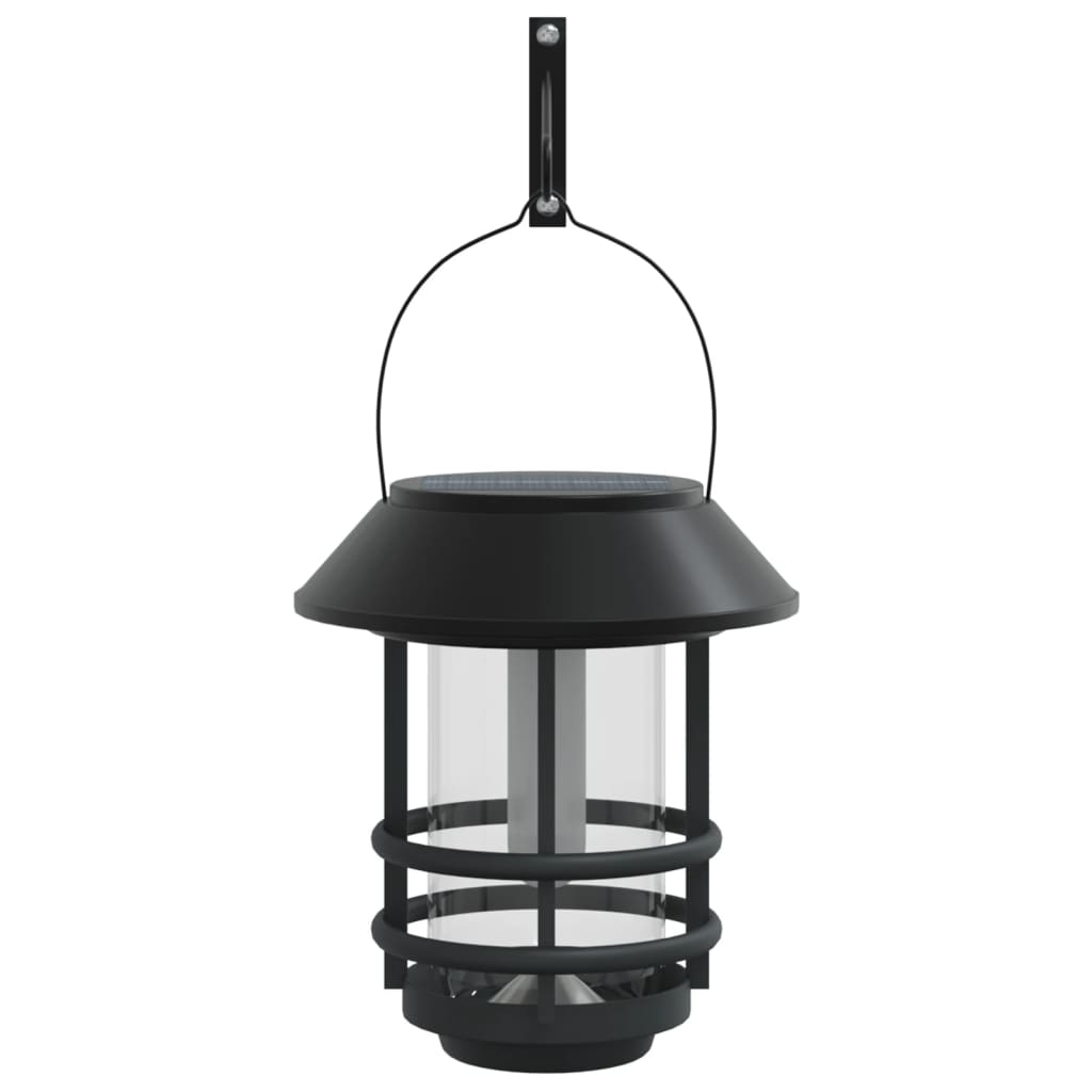 vidaXL Solar Outdoor Wall Lanterns 4 pcs Warm White Flickering Flame - Black