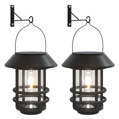 vidaXL Solar Outdoor Wall Lanterns 2 pcs White - Black