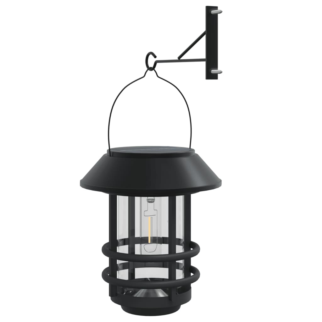 vidaXL Solar Outdoor Wall Lanterns 2 pcs White - Black