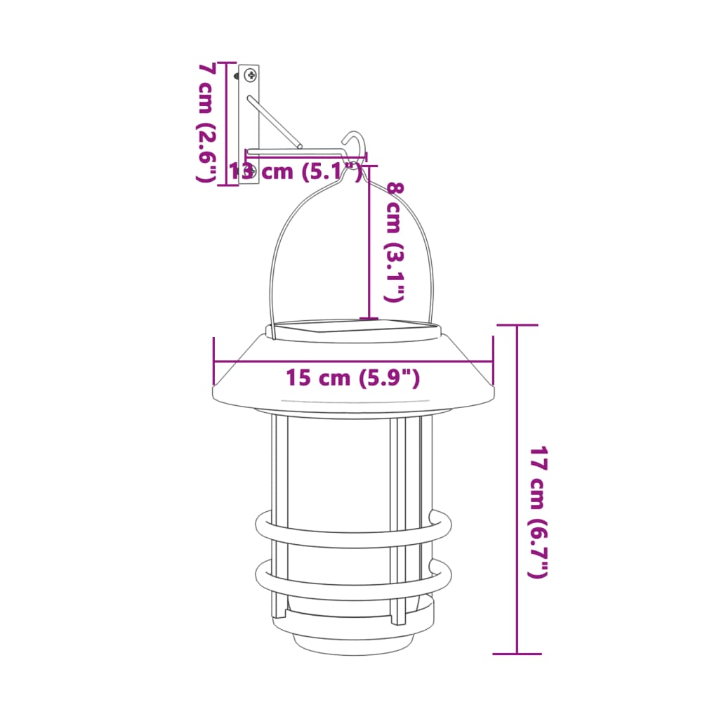 vidaXL Solar Outdoor Wall Lanterns 2 pcs White - Black