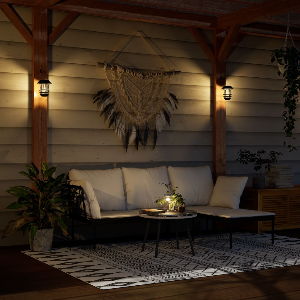 vidaXL Solar Outdoor Wall Lanterns 2 pcs White - Black
