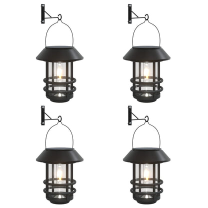 vidaXL Solar Outdoor Wall Lanterns 4 pcs White - Black
