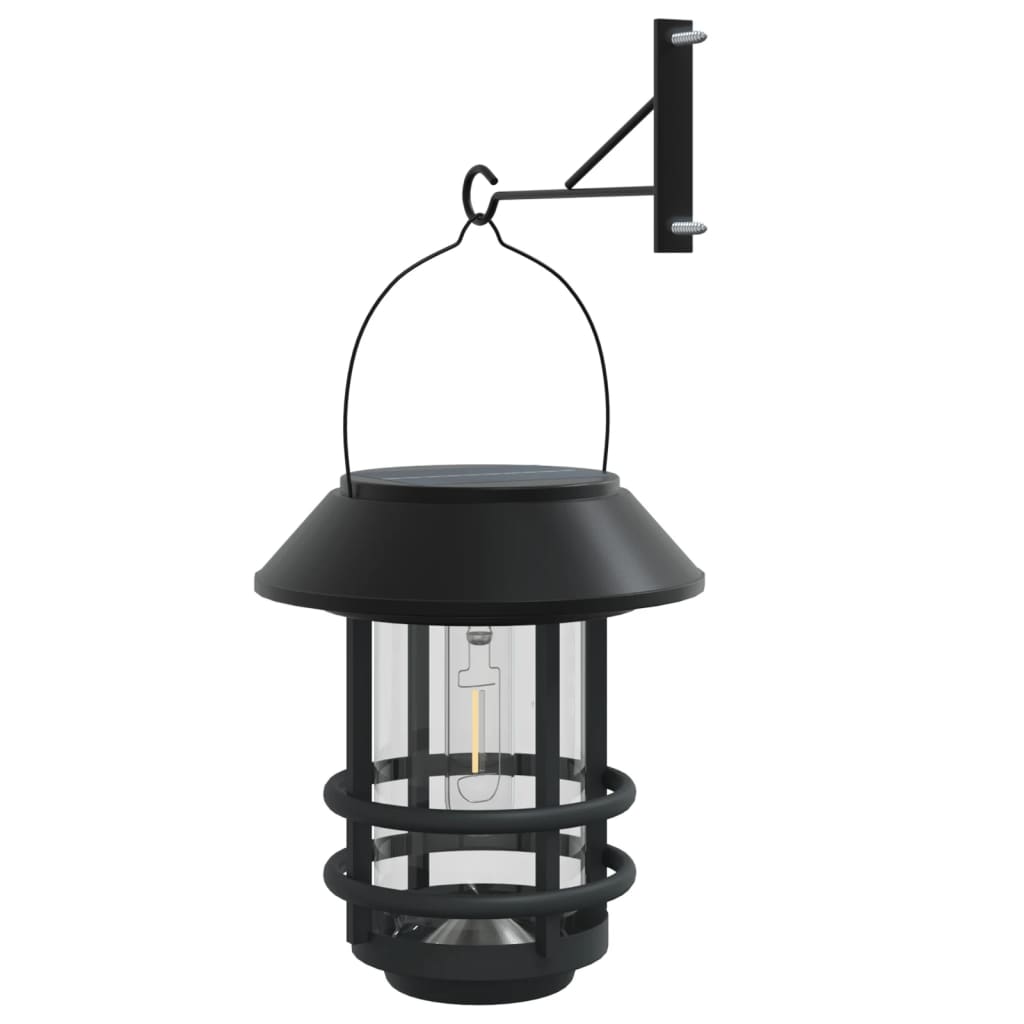vidaXL Solar Outdoor Wall Lanterns 4 pcs White - Black