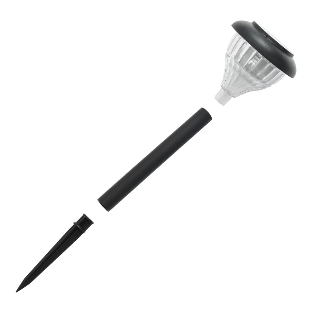 vidaXL Solar Pathway Lights with Ground Spikes 4 pcs Warm White & RGB - Black