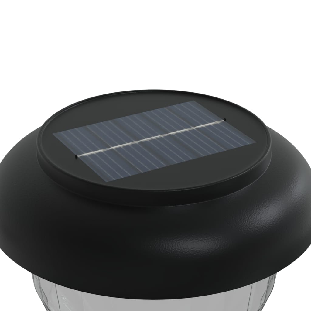 vidaXL Solar Pathway Lights with Ground Spikes 4 pcs Warm White & RGB - Black