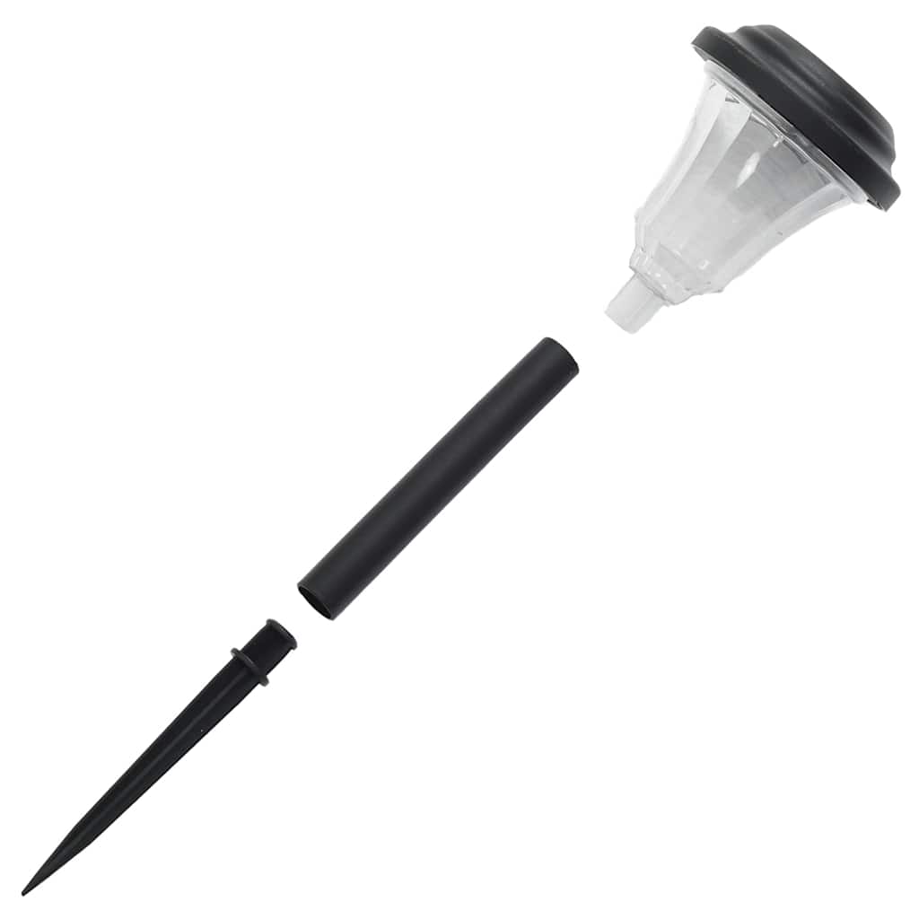 vidaXL Solar Pathway Lights with Ground Spikes 12 pcs White - Black