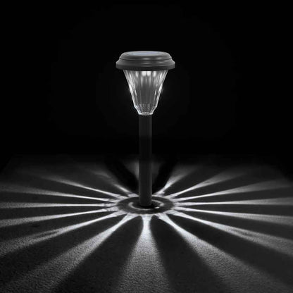 vidaXL Solar Pathway Lights with Ground Spikes 12 pcs White - Black