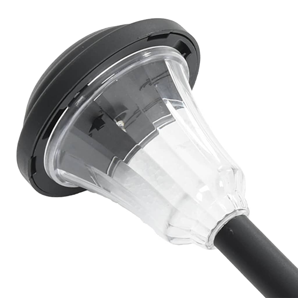 vidaXL Solar Pathway Lights with Ground Spikes 12 pcs White - Black