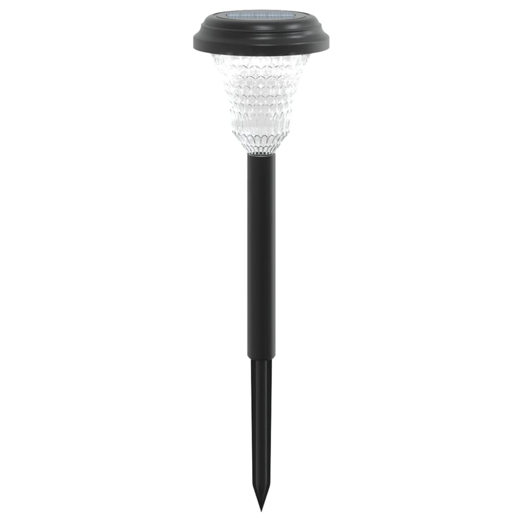 vidaXL Solar Pathway Lights with Ground Spikes 12 pcs White - Black - 54405