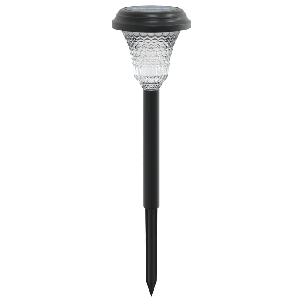 vidaXL Solar Pathway Lights with Ground Spikes 12 pcs White - Black - 54405