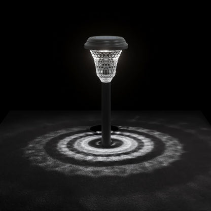 vidaXL Solar Pathway Lights with Ground Spikes 12 pcs White - Black - 54405