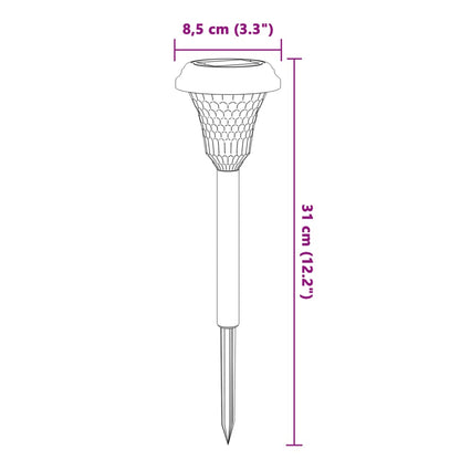 vidaXL Solar Pathway Lights with Ground Spikes 12 pcs White - Black - 54405