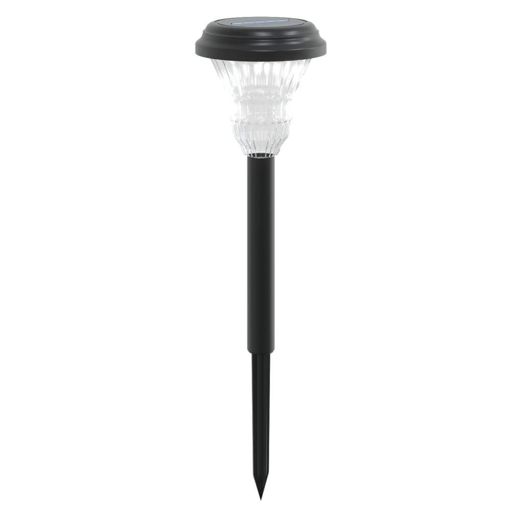 vidaXL Solar Pathway Lights with Ground Spikes 12 pcs White - Black - 54414