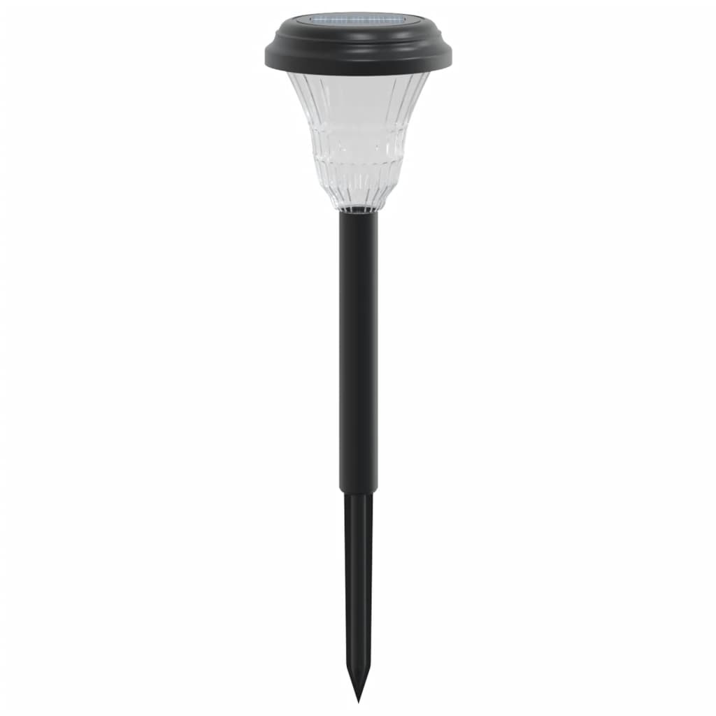 vidaXL Solar Pathway Lights with Ground Spikes 12 pcs White - Black - 54414