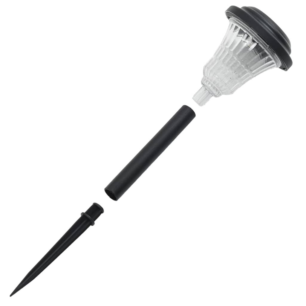 vidaXL Solar Pathway Lights with Ground Spikes 12 pcs White - Black - 54414