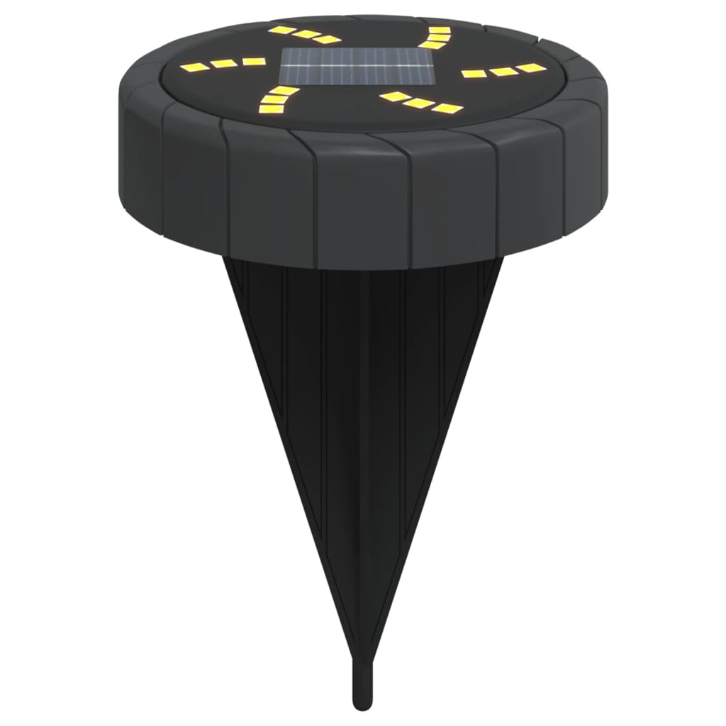 vidaXL Solar Ground Lights with Ground Spikes Outdoor 4 pcs Warm White - Black