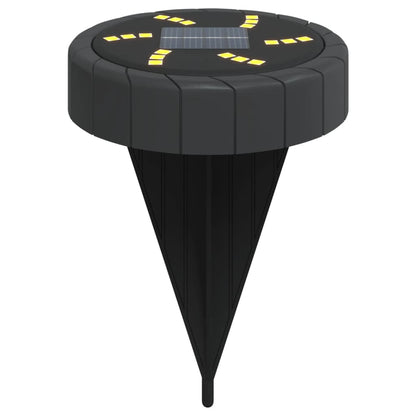 vidaXL Solar Ground Lights with Ground Spikes Outdoor 4 pcs Warm White - Black