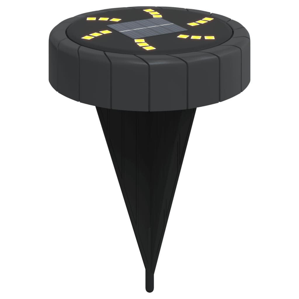 vidaXL Solar Ground Lights with Ground Spikes Outdoor 4 pcs Warm White - Black