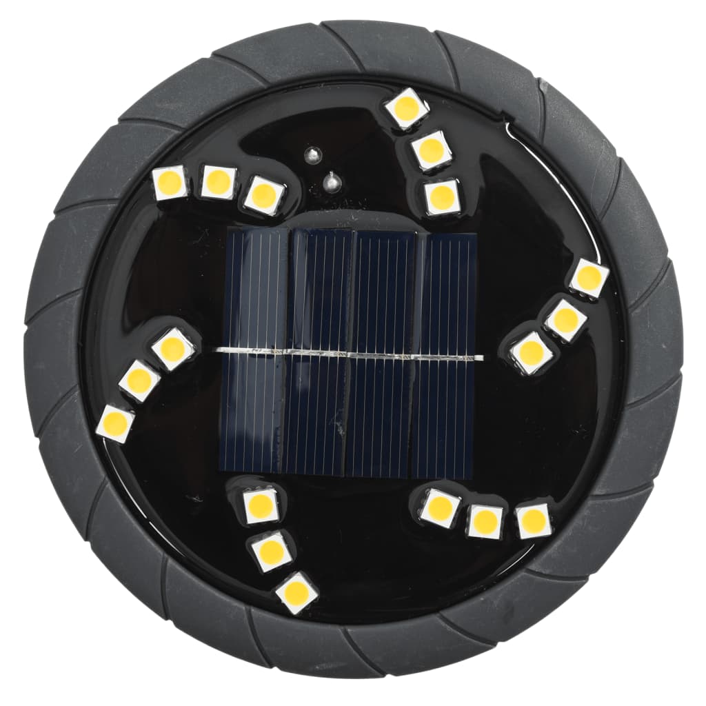 vidaXL Solar Ground Lights with Ground Spikes Outdoor 4 pcs Warm White - Black