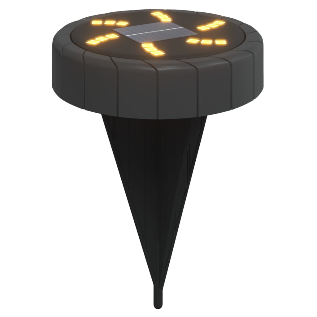 vidaXL Solar Ground Lights with Ground Spikes Outdoor 12 pcs Warm White - Black