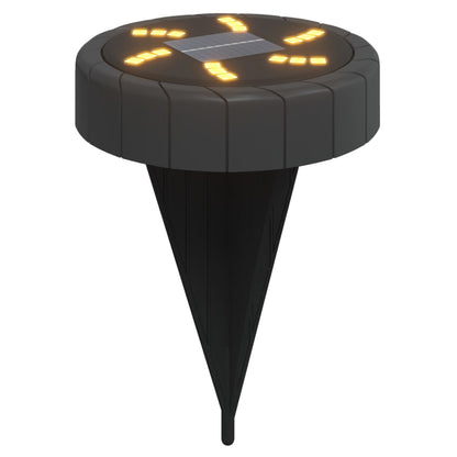 vidaXL Solar Ground Lights with Ground Spikes Outdoor 12 pcs Warm White - Black