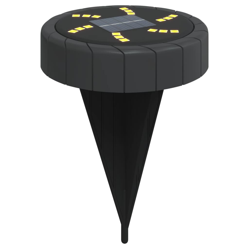 vidaXL Solar Ground Lights with Ground Spikes Outdoor 12 pcs Warm White - Black
