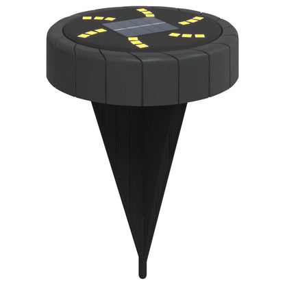 vidaXL Solar Ground Lights with Ground Spikes Outdoor 12 pcs Warm White - Black