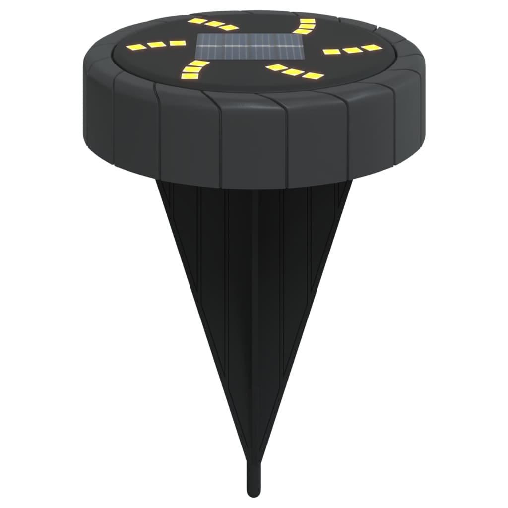vidaXL Solar Ground Lights with Ground Spikes Outdoor 12 pcs Warm White - Black