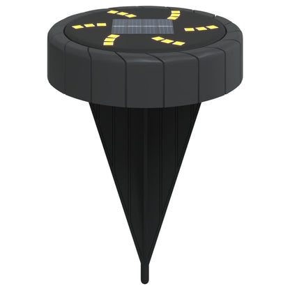 vidaXL Solar Ground Lights with Ground Spikes Outdoor 12 pcs Warm White - Black