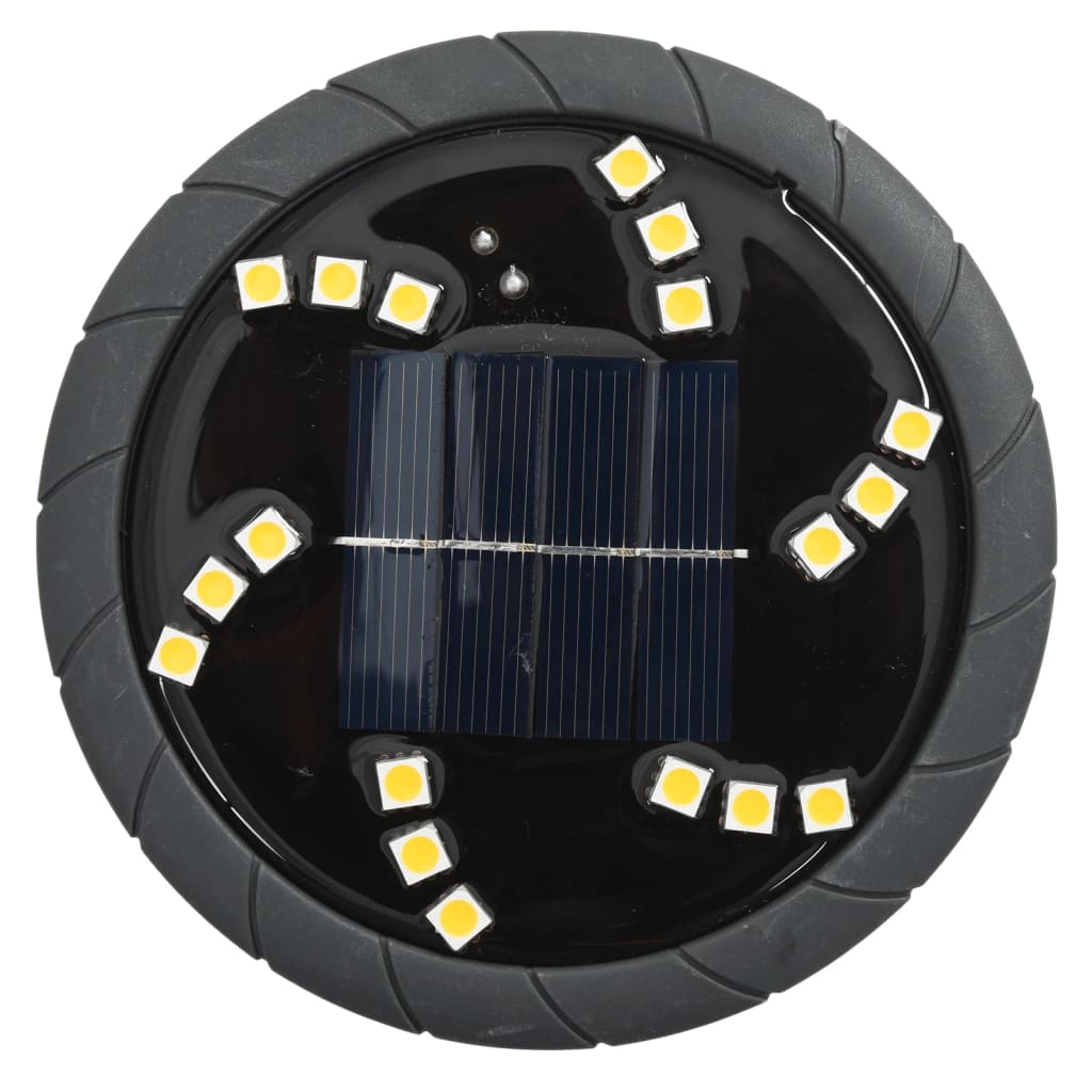 vidaXL Solar Ground Lights with Ground Spikes Outdoor 12 pcs Warm White - Black