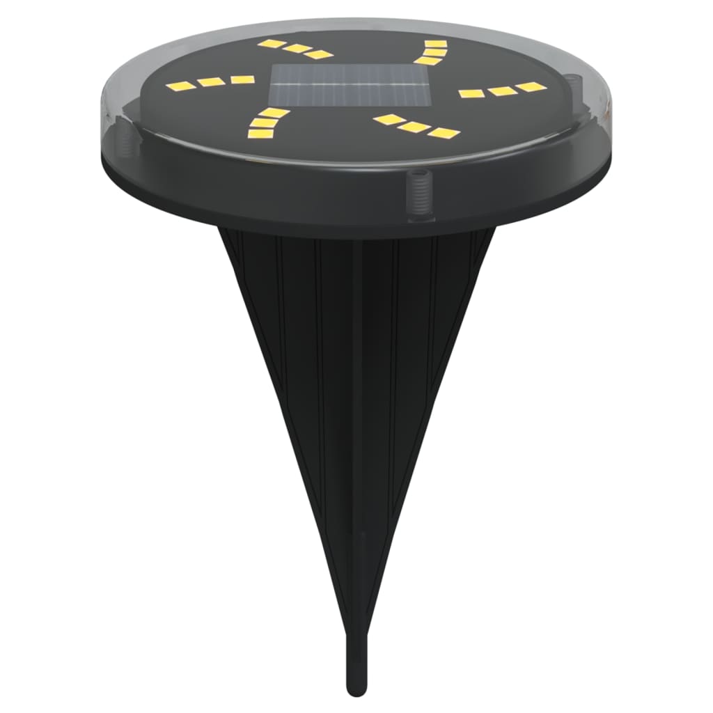 vidaXL Solar Ground Lights with Ground Spikes Outdoor 4 pcs Warm White - Black - 54433