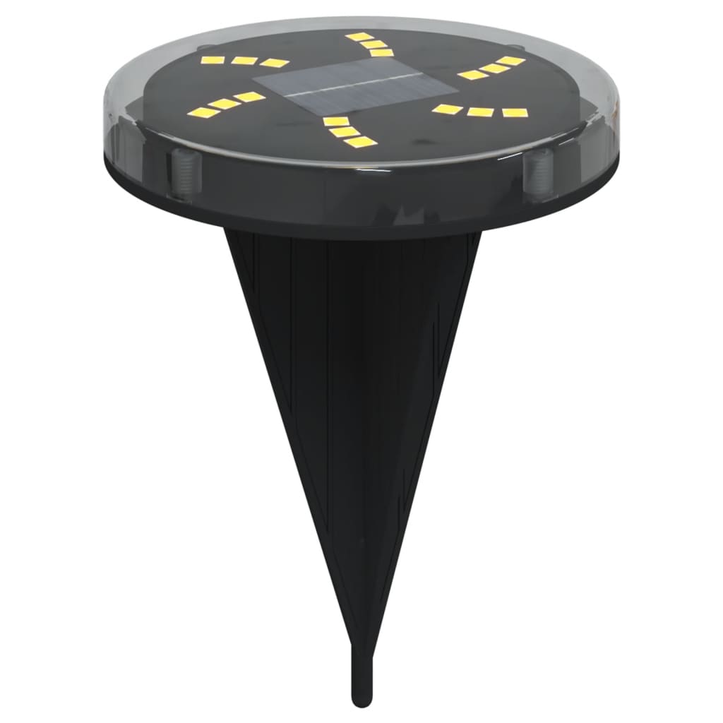 vidaXL Solar Ground Lights with Ground Spikes Outdoor 4 pcs Warm White - Black - 54433