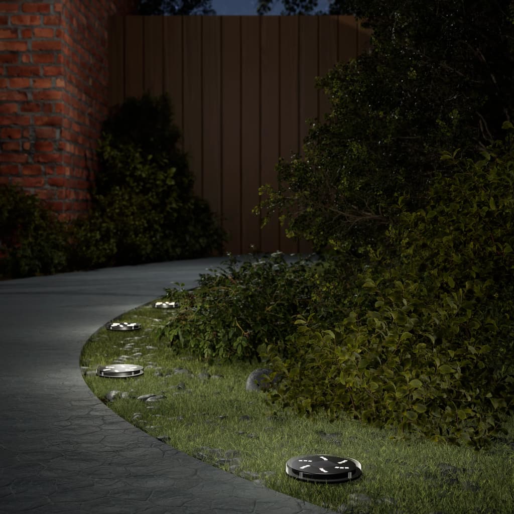 vidaXL Solar Ground Lights with Ground Spikes Outdoor 4 pcs Warm White - Black - 54433