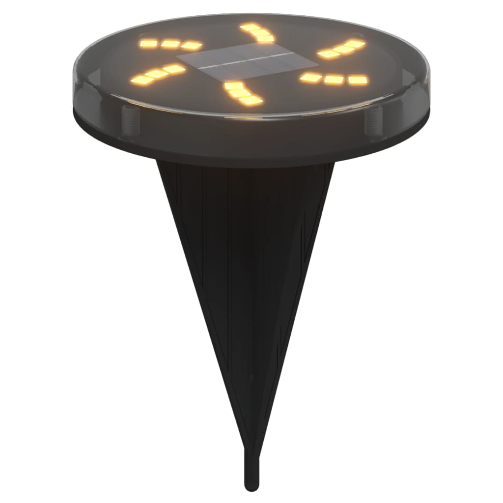 vidaXL Solar Ground Lights with Ground Spikes Outdoor 12 pcs Warm White - Black - 54437