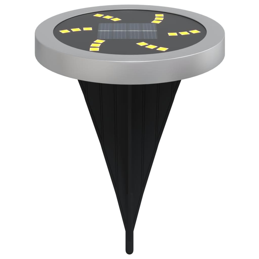 vidaXL Solar Ground Lights with Ground Spikes Outdoor 4 pcs Warm White - Black - 54448