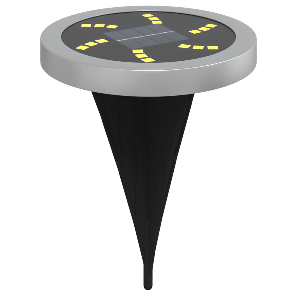 vidaXL Solar Ground Lights with Ground Spikes Outdoor 4 pcs Warm White - Black - 54448