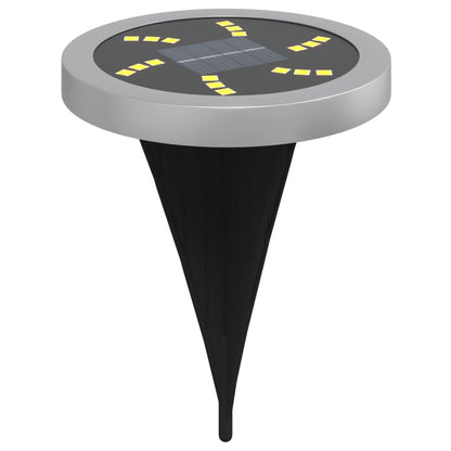 vidaXL Solar Ground Lights with Ground Spikes Outdoor 4 pcs Warm White - Black - 54448